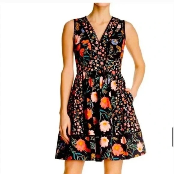 Kate Spade Perfect Blossom Floral Sleeveless Fit & Flare Pocket Dress - Size 0 - Picture 1 of 8